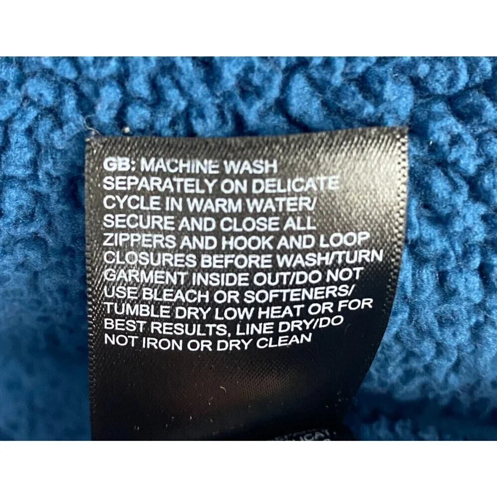 The North Face Fleece Jacket Kids Large Blue Sherpa Full Zip Pockets Casual Boys